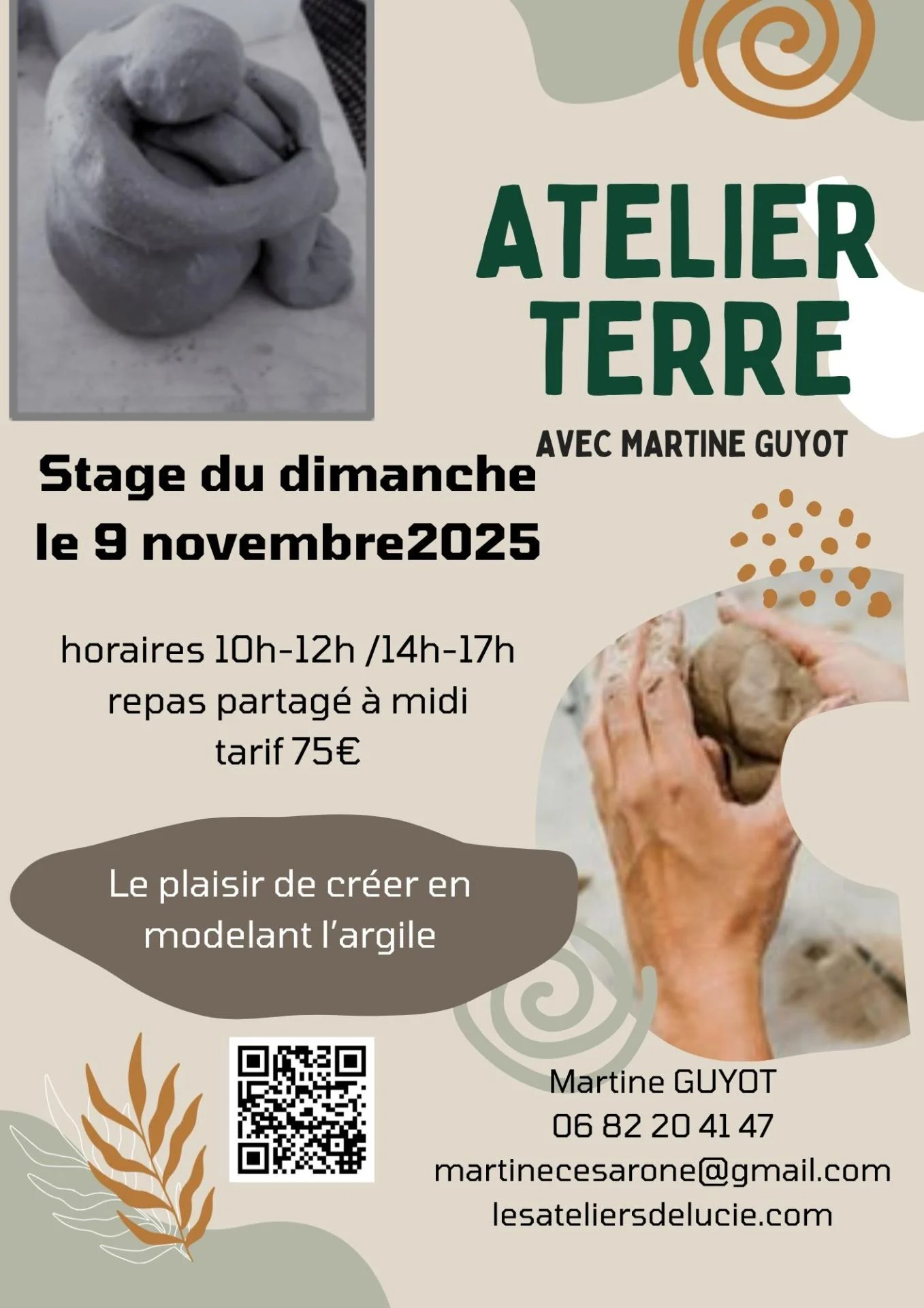 Atelier terre dimanche 09 novembre 2025